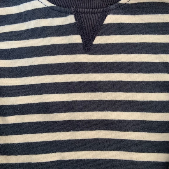🍊5/$25 H&M Navy and White Sweatshirt Classic Stripes size 12-18m - Picture 3 of 5